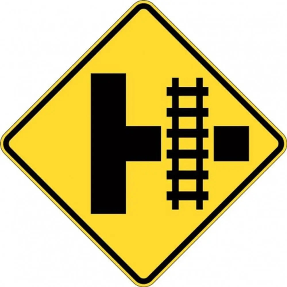 W7-12A Train Crossing At T-Intersection Sign- Class 1 Reflective - 600mm x 600mm Industroquip