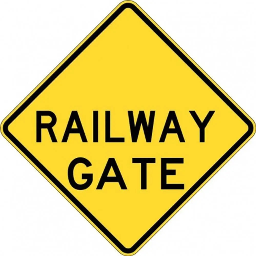 W7-15A Railway Gate Sign- Class 1 Reflective - 600mm x 600mm Industroquip