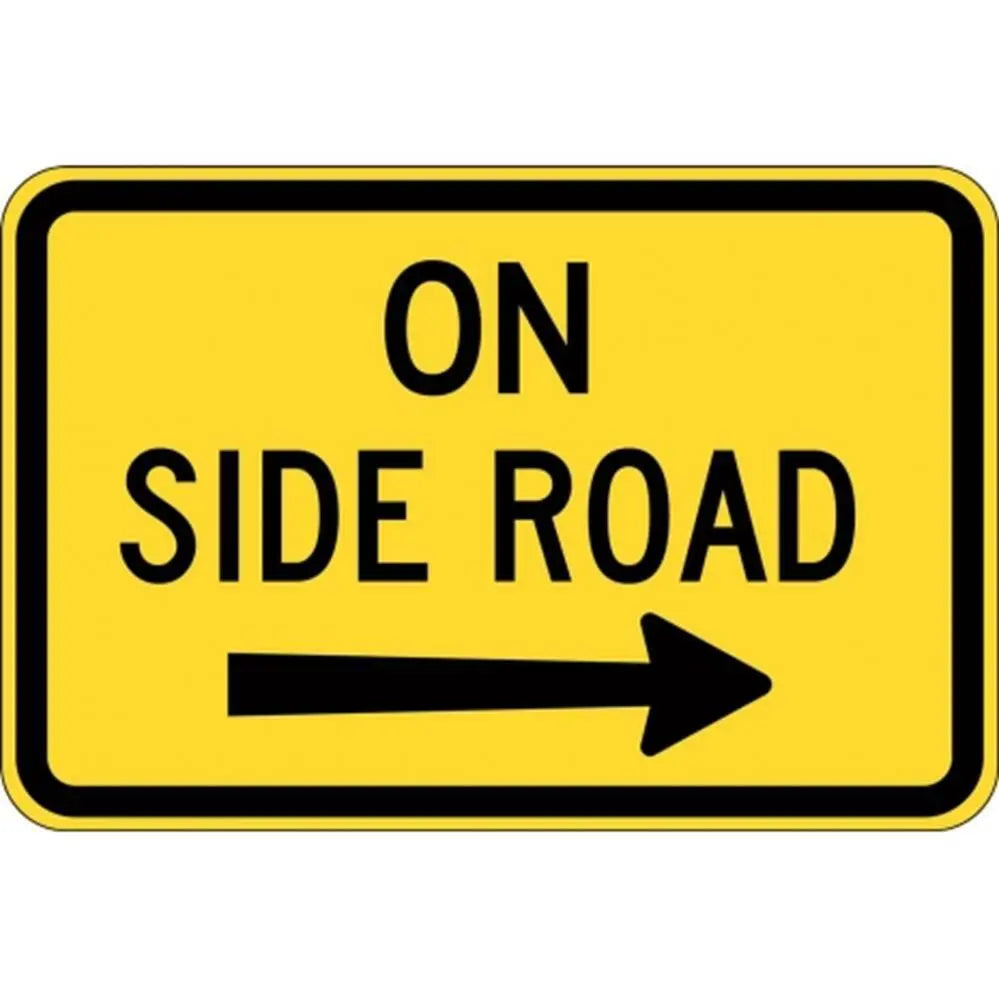 W8-3A_R On Side Road Right Sign- Class 1 Reflective - 600mm x 400mm Industroquip