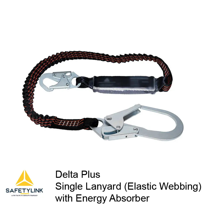 Delta® Plus Single Lanyard (Elastic Webbing) with Energy Absorber Industro