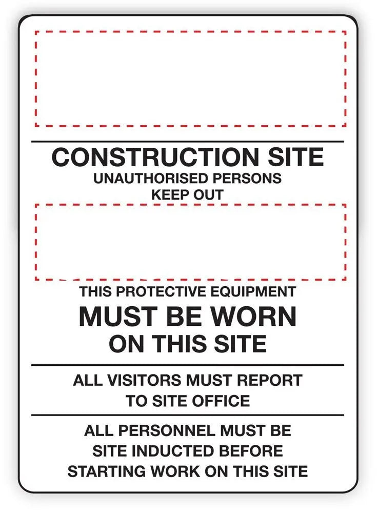 Construction Site Sign - Custom PPE Multi with Logo Industroquip