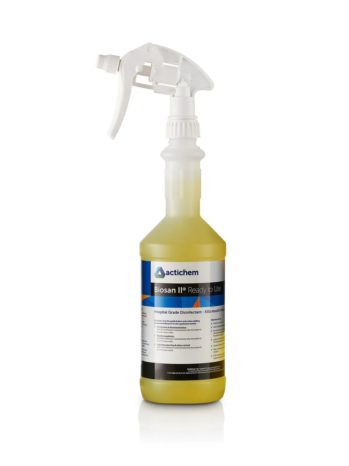 Actichem™ Biosan II® Hospital Grade Disinfectant RTU 500mL Trigger Sprayer - TGA Listed - Proven to kill COVID-19 Actichem