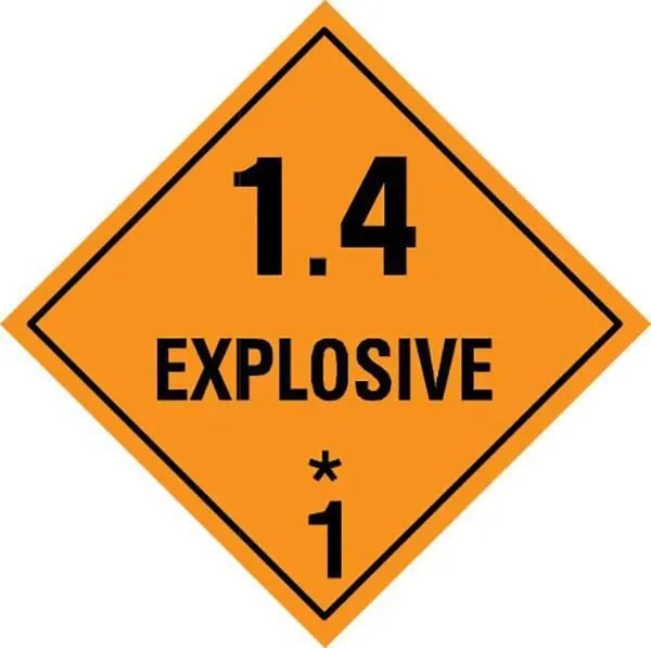 Explosive 1.4 Dangerous Goods Sign - 250 x 250mm Industroquip