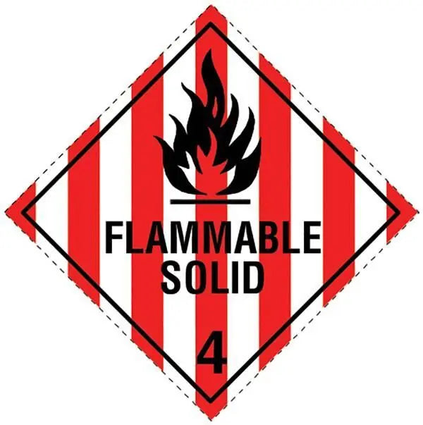 Flammable Solid 4 Dangerous Goods Sign - 250 x 250mm Industroquip