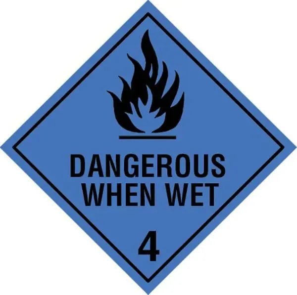 Dangerous When Wet Dangerous Goods Sign - 250 x 250mm Industroquip