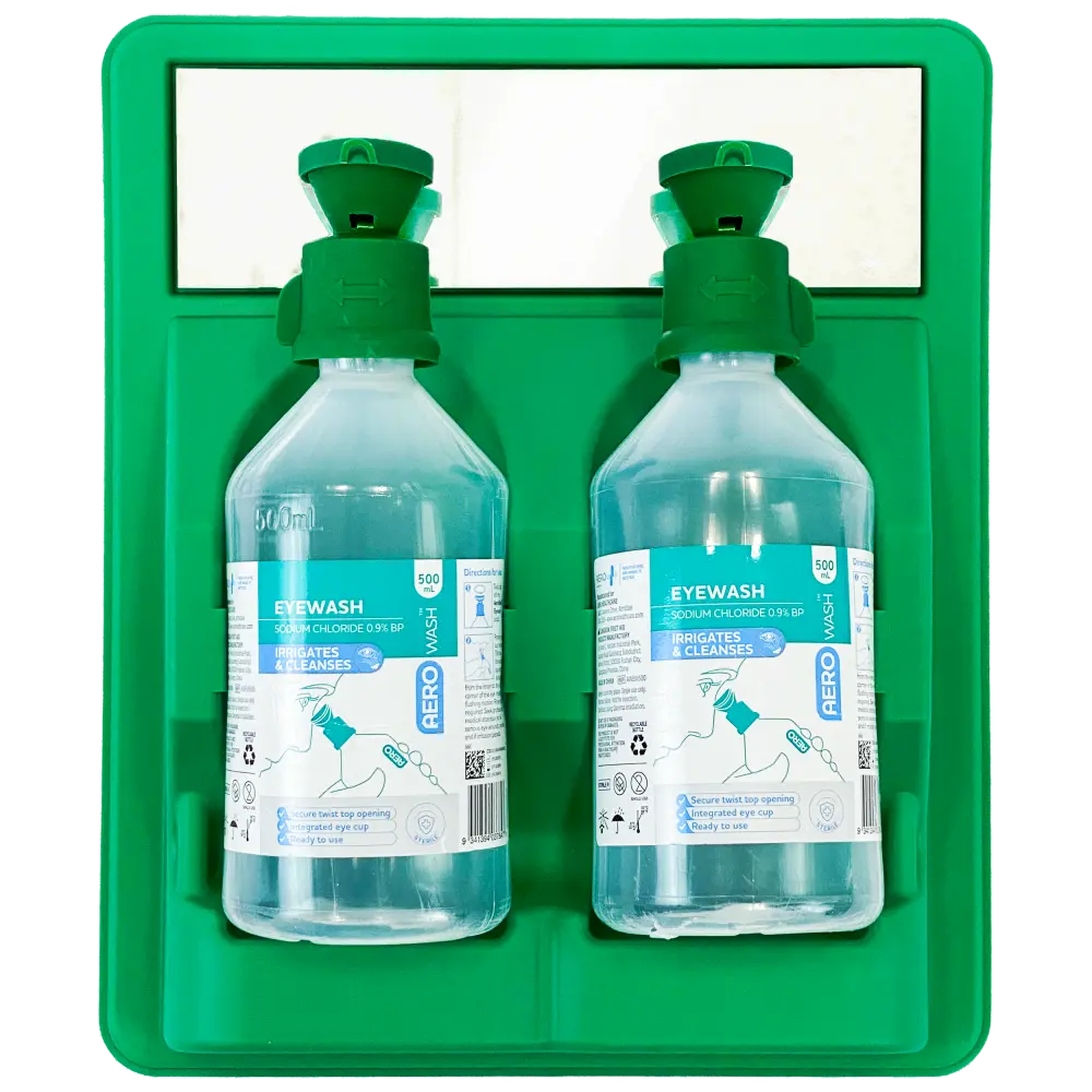AEROWASH Eyewash Station (2x 500mL bottles) Industro