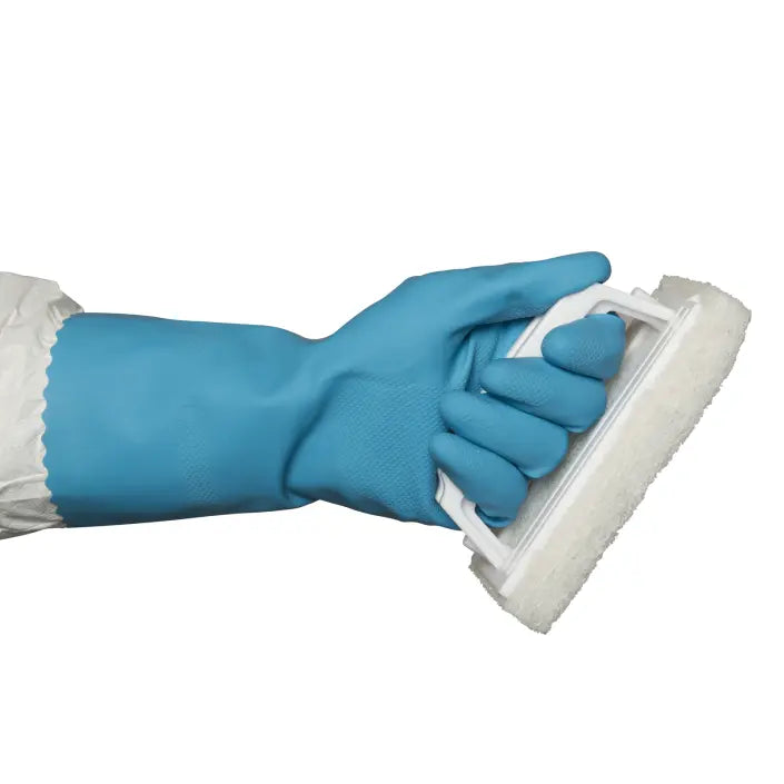 Blue Silver Lined Rubber Gloves Bastion