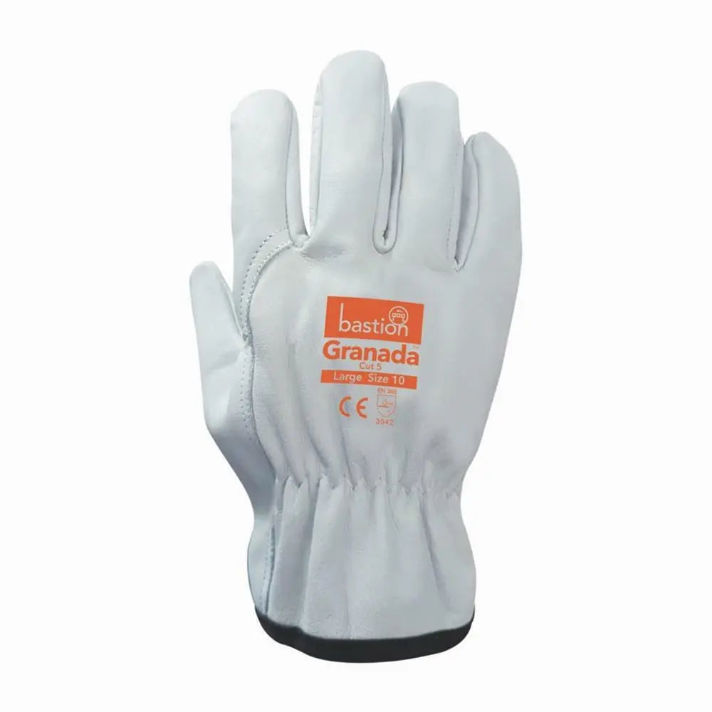 Cut 5 Granada® Premium A Grade Cow Grain Natural Leather Riggers Gloves Industro