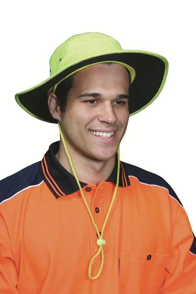 Hi Vis Wide Brim Safety Hat Industro