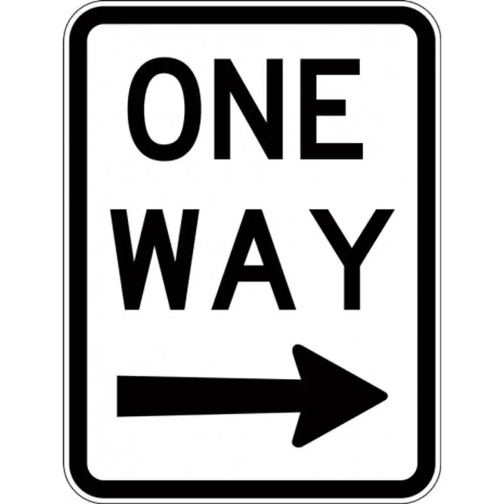 R2-2- One Way - Right Arrow- Class 1 Reflective - 450mm x 600mm Industroquip