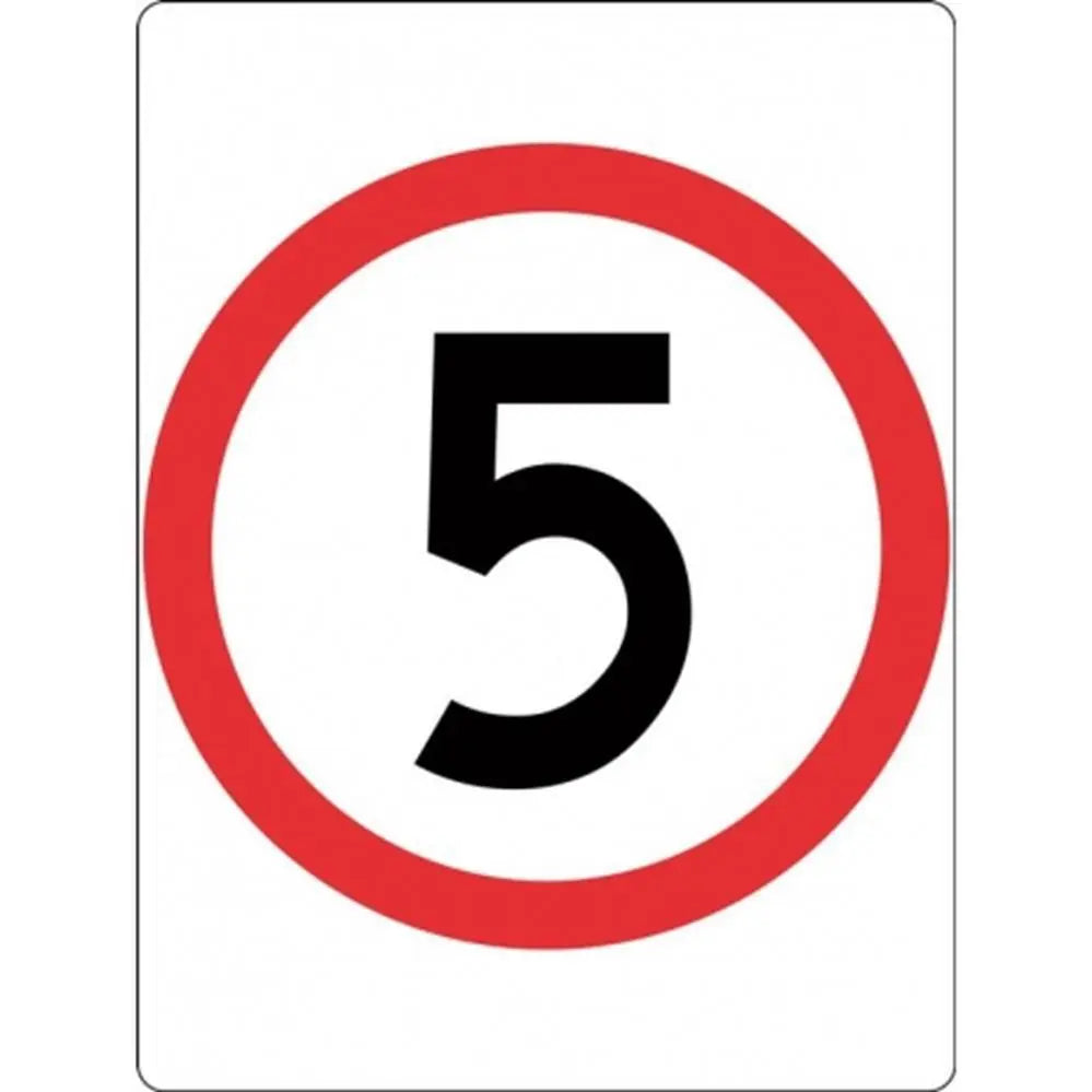 R4-1A_5 Speed Limit 5KPH- Class 1 Reflective - 450mm x 600mm Industroquip
