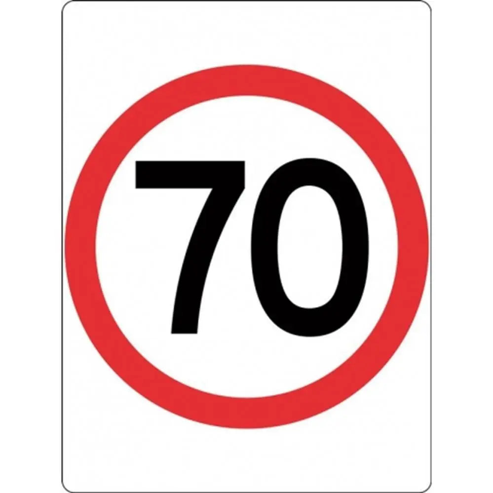 R4-1A_70 Speed Limit Sign 70KPH- Class 1 Reflective - 600mm x 800mm Industroquip