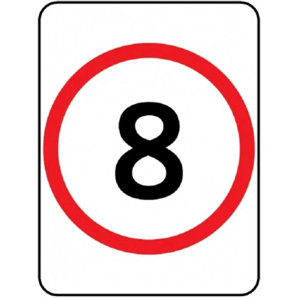 R4-1A_8 Speed Limit Sign 8KPH- Class 1 Reflective Industroquip