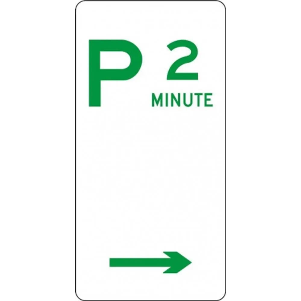 R5-12_Right Right Arrow 2 Minute Parking Sign - 225mm x 450mm Industroquip
