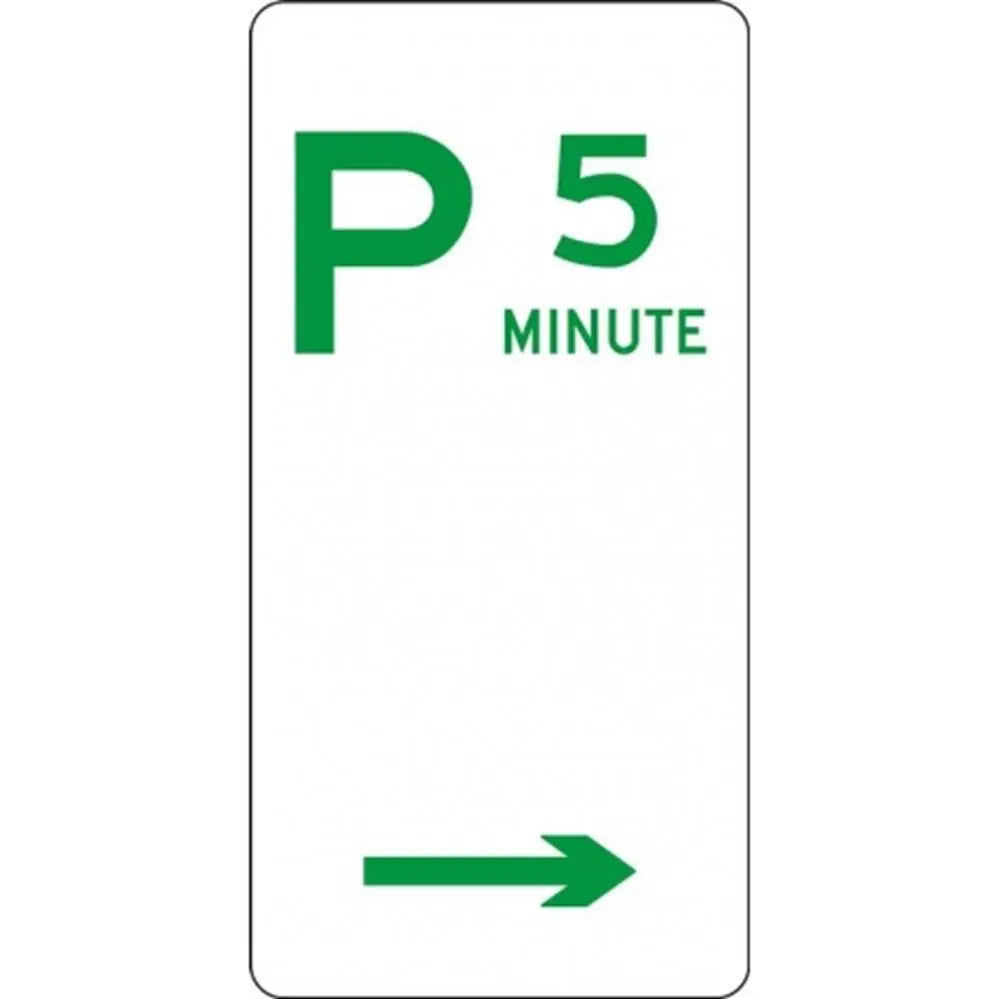 R5-13_Right Right Arrow 5 Minute Parking Sign - 225mm x 450mm Industroquip