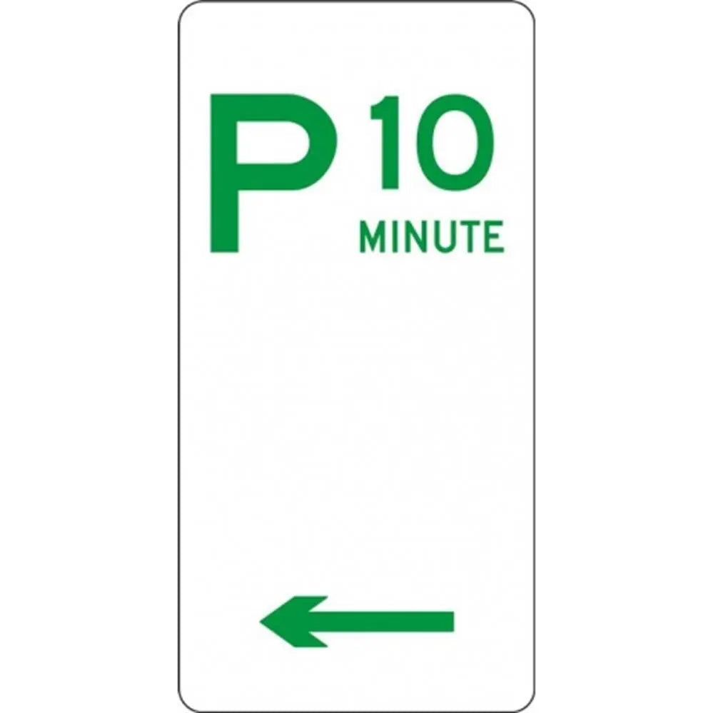 R5-14_Left Left Arrow 10 Minute Parking Sign - 225mm x 450mm Industroquip