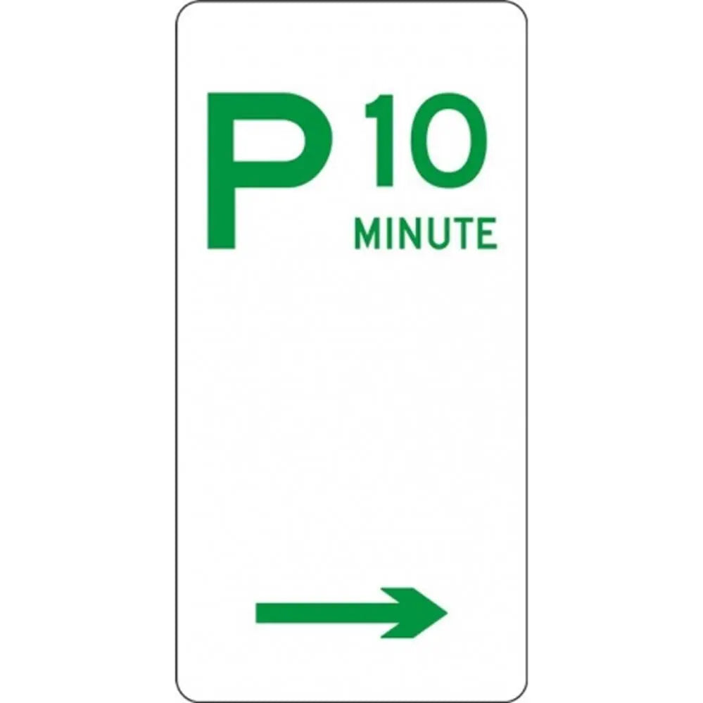 R5-14_Right Right Arrow 10 Minute Parking Sign - 225mm x 450mm Industroquip