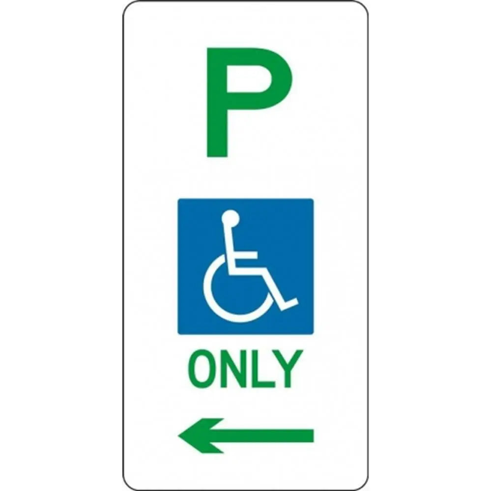 R5-31_Left Left Arrow Disabled Parking Sign - 225mm x 450mm Industroquip