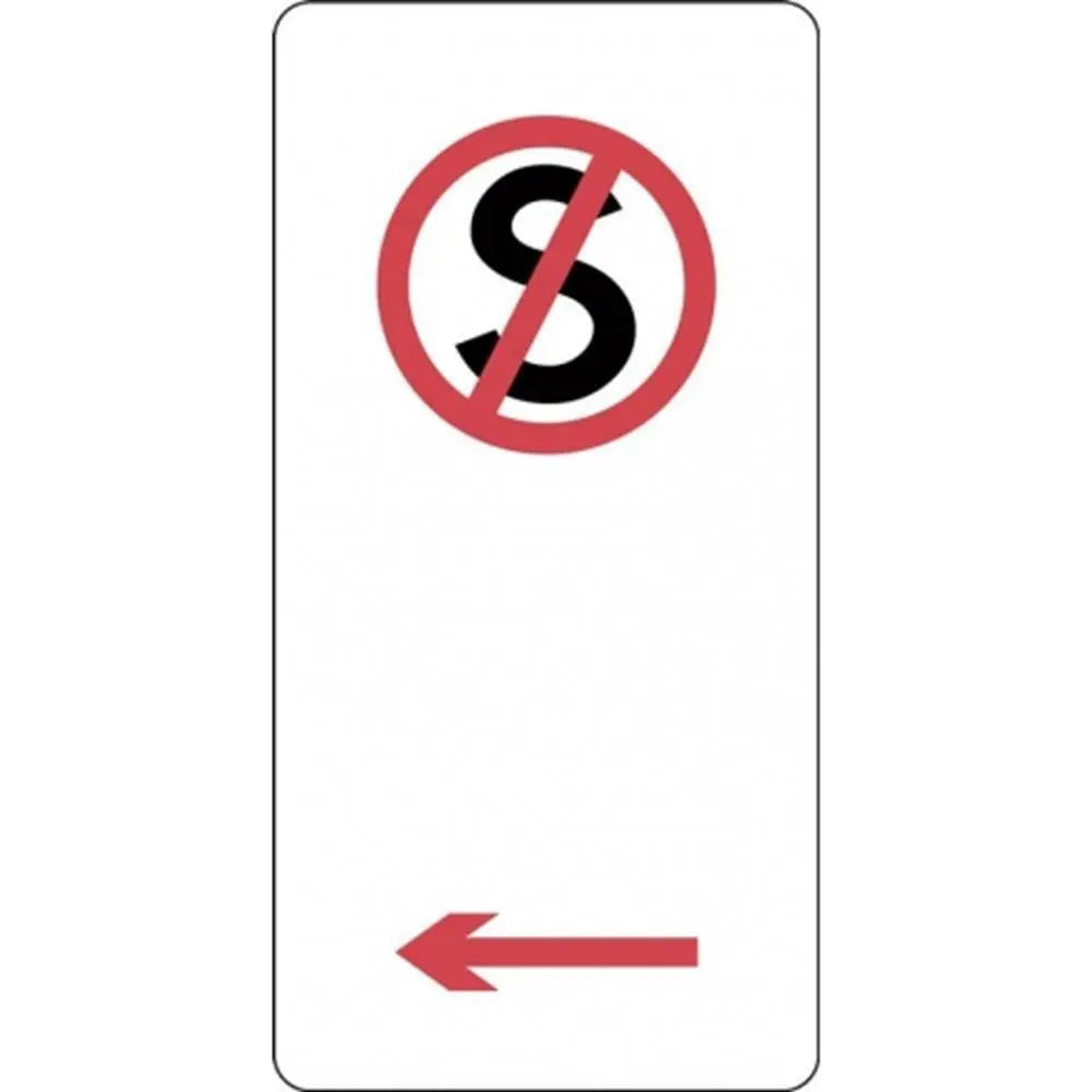 R5-35_Left Left Arrow No Stopping Sign- Class 1 Reflective - 225mm x 450mm Industroquip