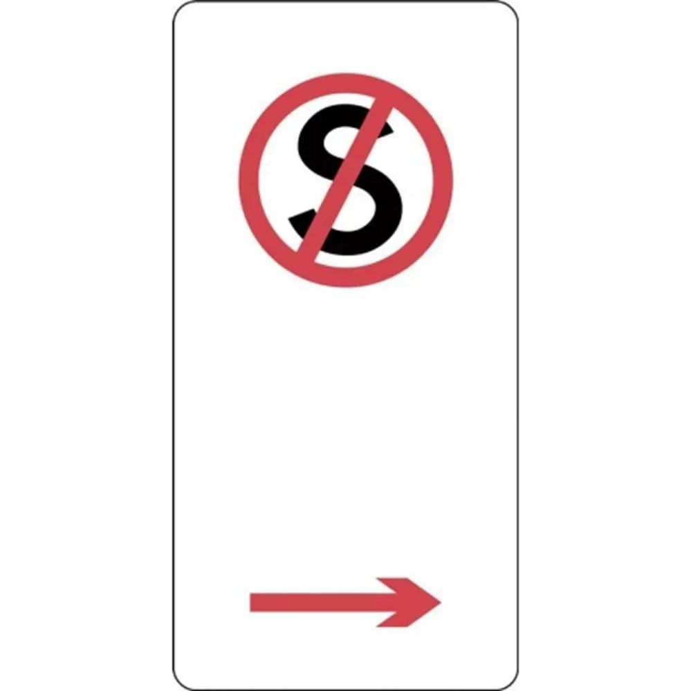 R5-35_Right Right Arrow No Stopping Sign- Class 1 Reflective - 225mm x 450mm Industroquip