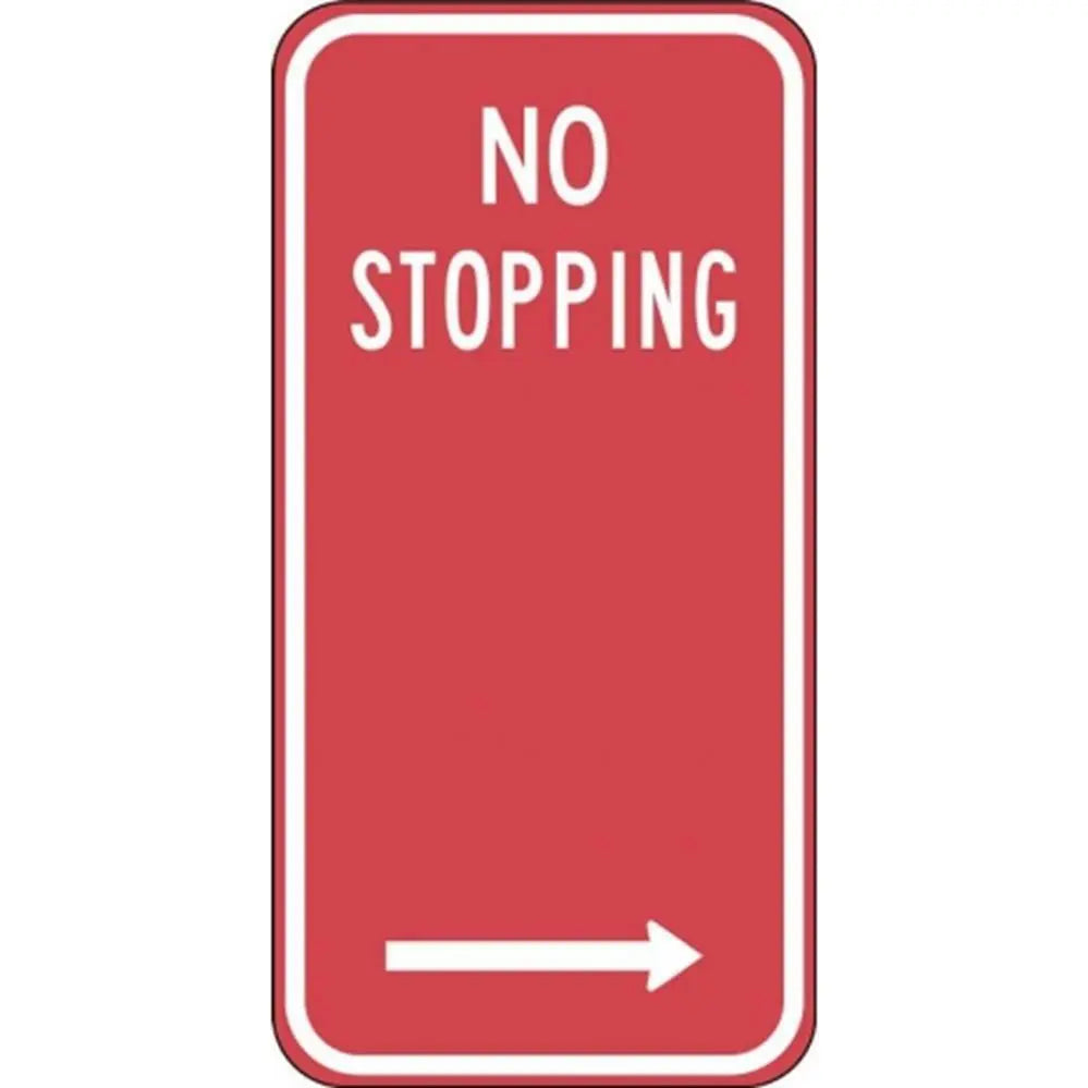 R5-400_R_NSW Right Arrow No Stopping Sign- Class 1 Reflective - 225mm x 450mm Industroquip