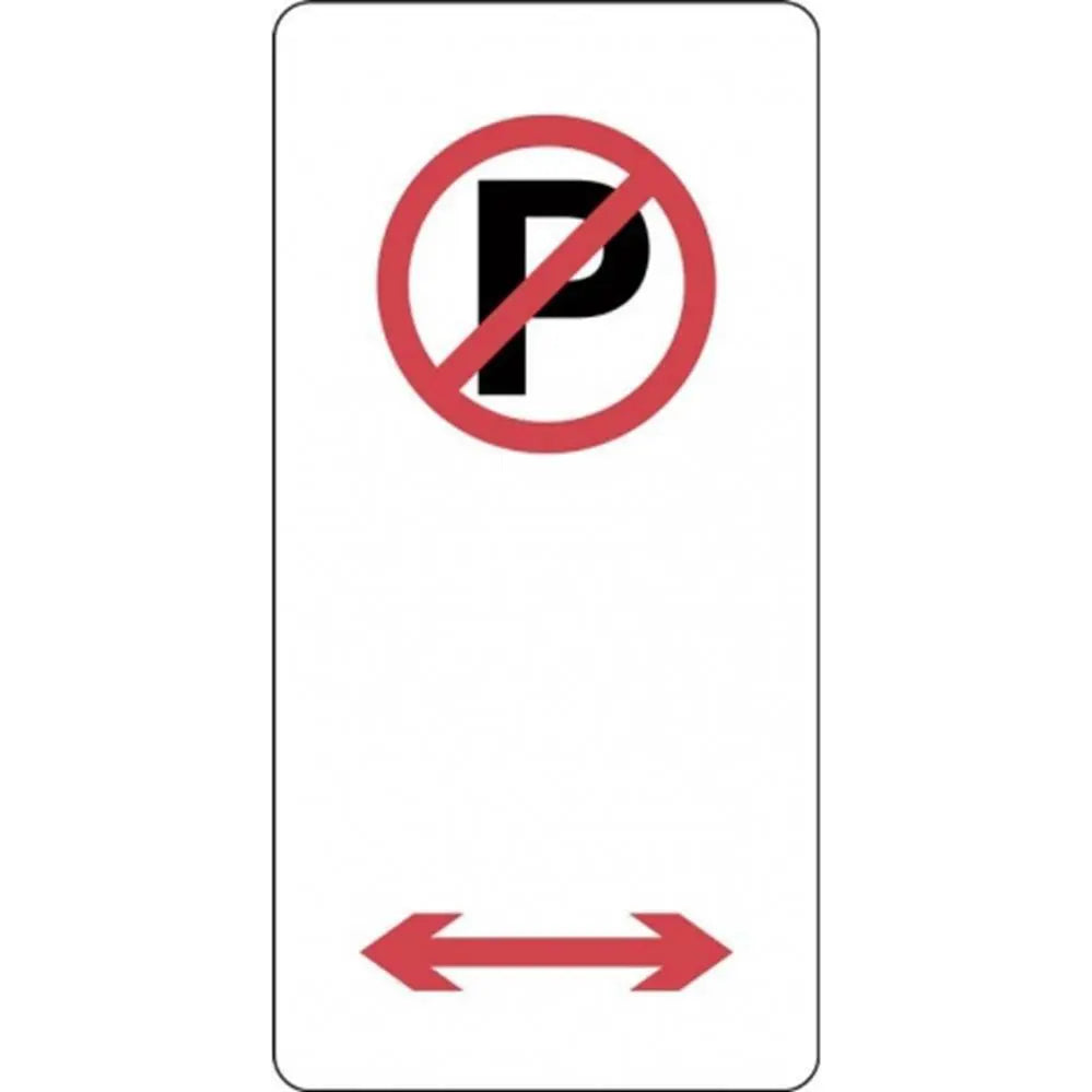R5-40_D Multi-Directional Arrow No Parking Sign - 225mm x 450mm Industroquip