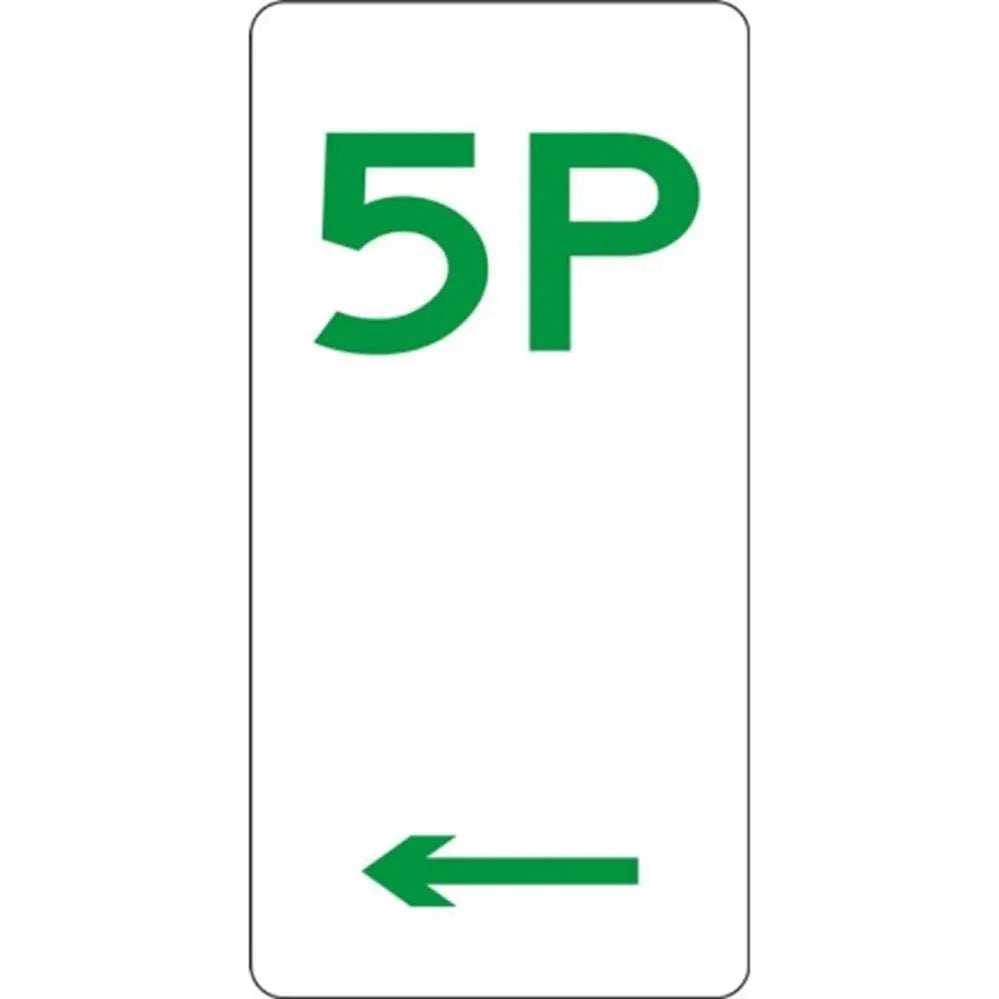 R5-5_Left Left Arrow 5P Parking Sign - 225mm x 450mm Industroquip