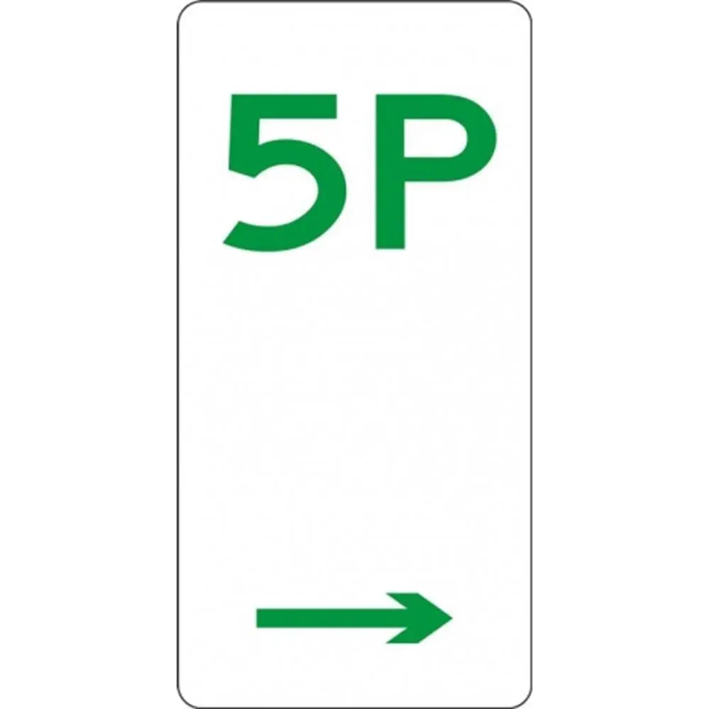 R5-5_Right Right Arrow 5P Parking Sign - 225mm x 450mm Industroquip