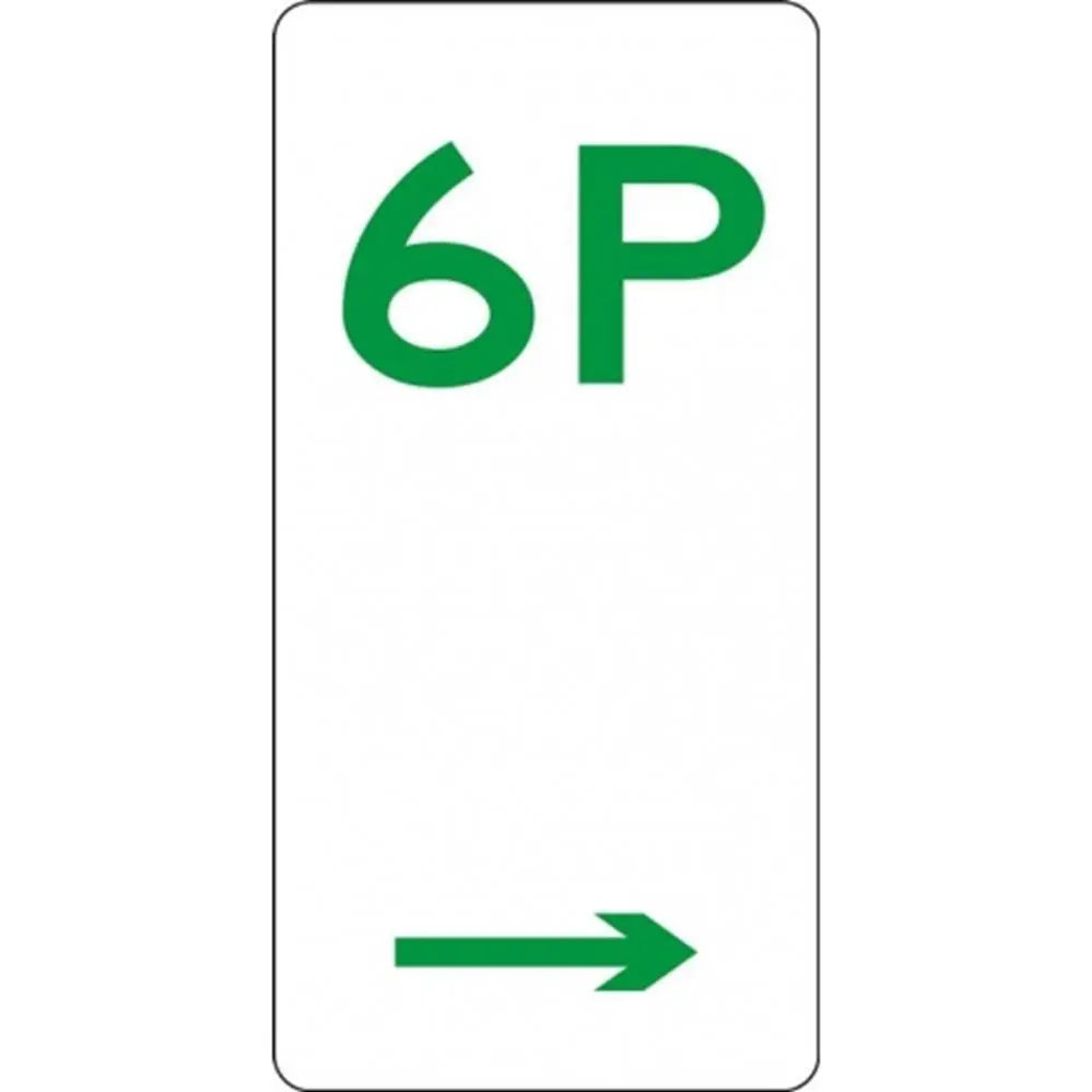 R5-6_Right Right Arrow 6P Parking Sign - 225mm x 450mm Industroquip