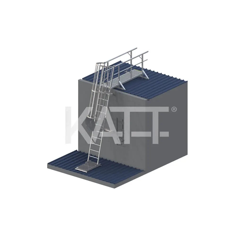Angled Cage Ladder with 2.4m Adjustable Access Kit Katt