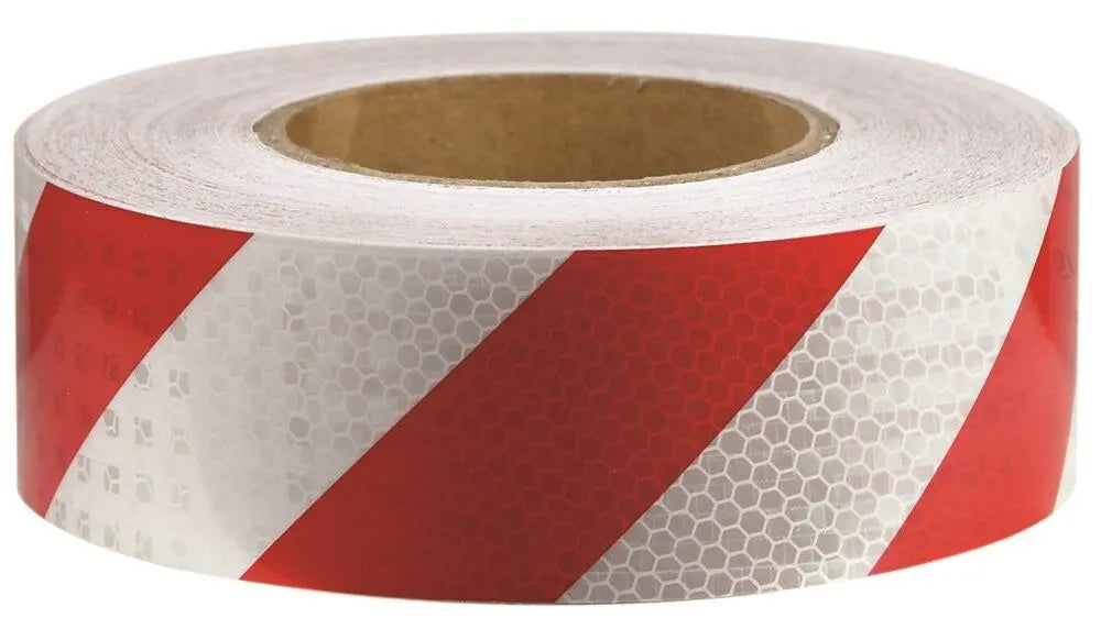 Red/White Class 1 Reflective Tape - 50mm Industro