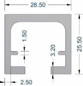 RMS Sign Backing Rail - per metre Industro