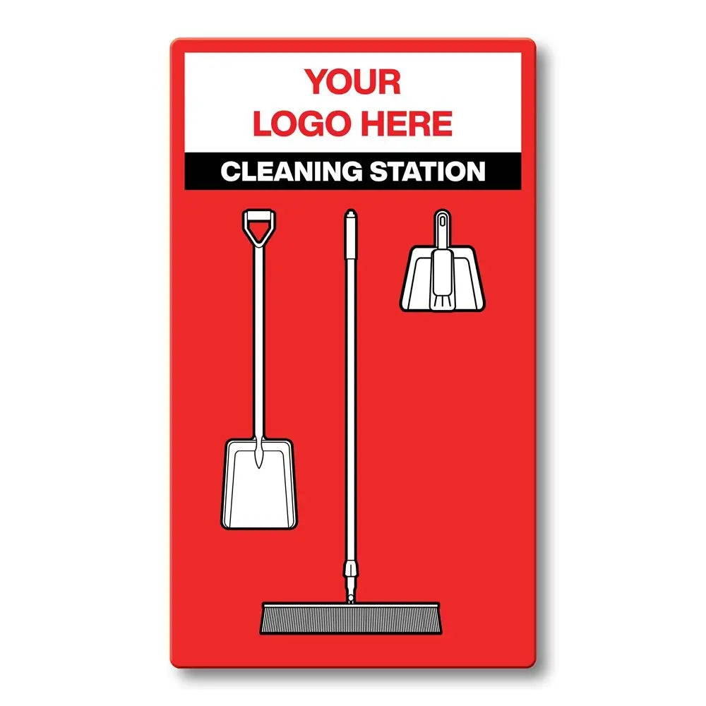 Red Industrial Cleaning Station Shadow Board Tidybord