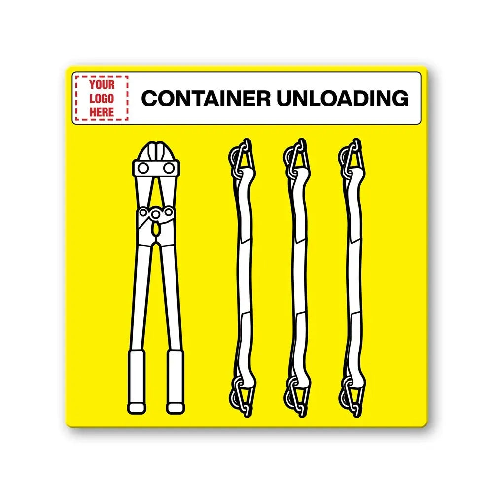 Container Unloading Area Shadow Boards - Yellow Tidybord