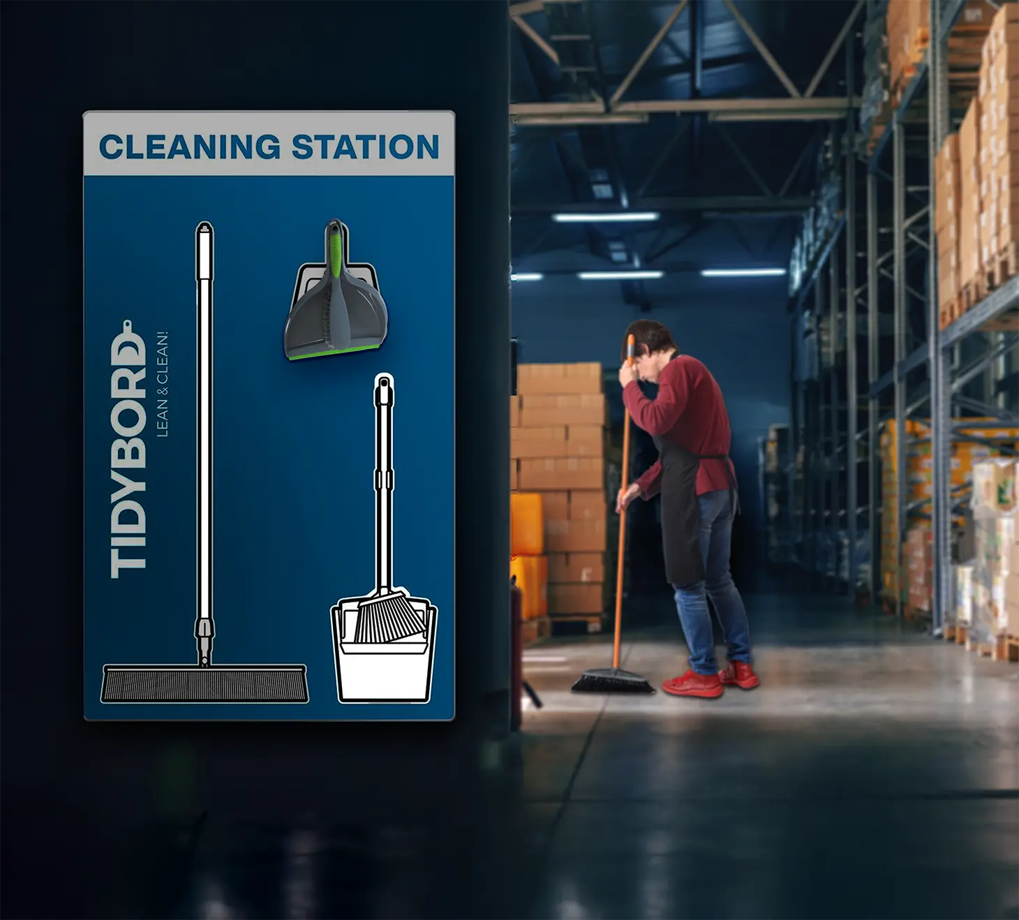 Economy Cleaning Station Shadow Board Kit Tidybord