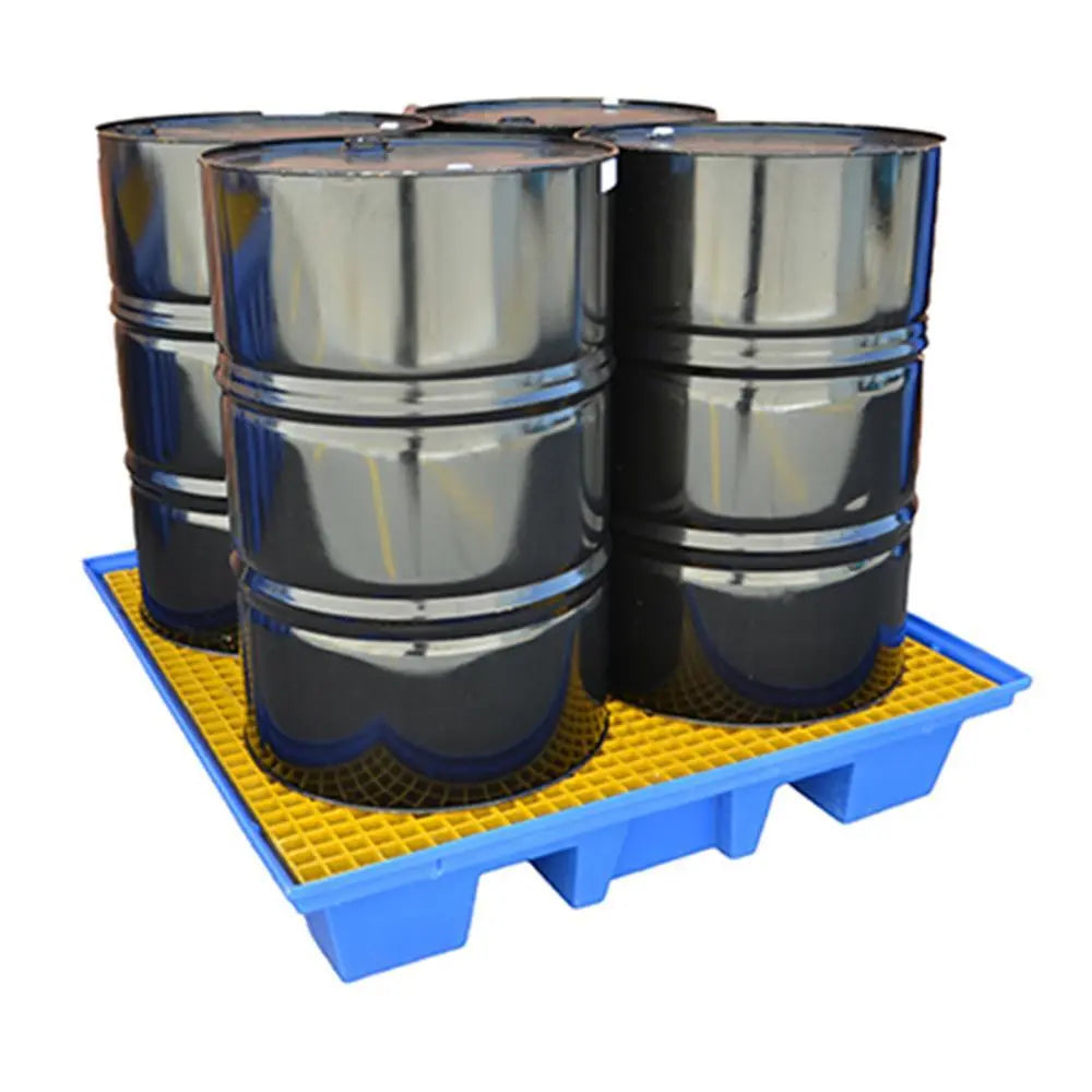 4 Drum Square Heavy Duty Poly Spill Pallet