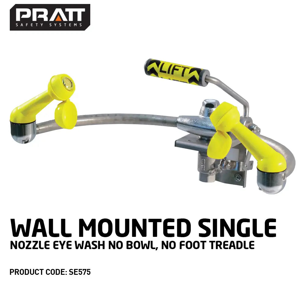 Pratt™ Wall Mounted Single Nozzle Eye Wash No Bowl. No Foot Treadle Pratt Safety