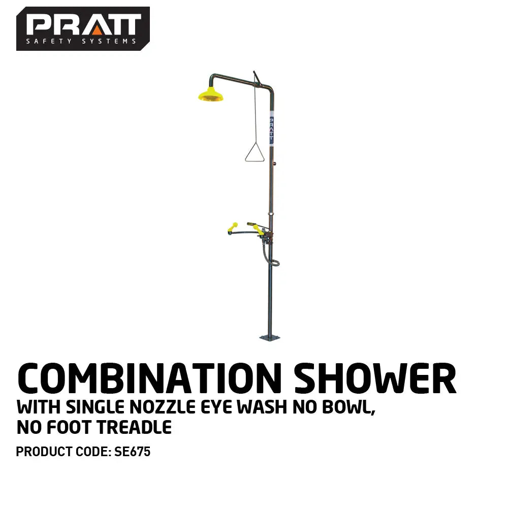 Combination Shower With Single Nozzle Eye Wash No Bowl. No Foot Treadle Industro