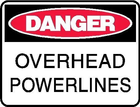 Danger Sign - Overhead Powerlines Industroquip