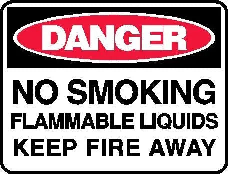 Danger Sign - No Smoking Flammable Liquids Keep Fire Away Industroquip