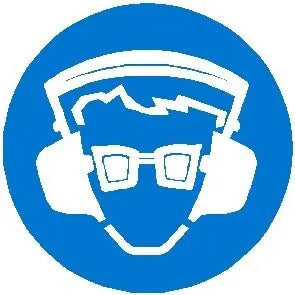 Hearing & Eye Protection Mandatory Decal | Industroquip Industro
