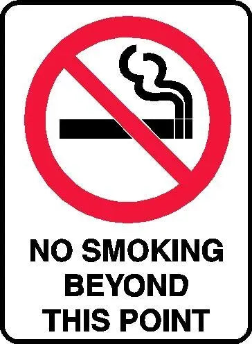 Prohibition Sign - No Smoking Beyond This Point Industroquip