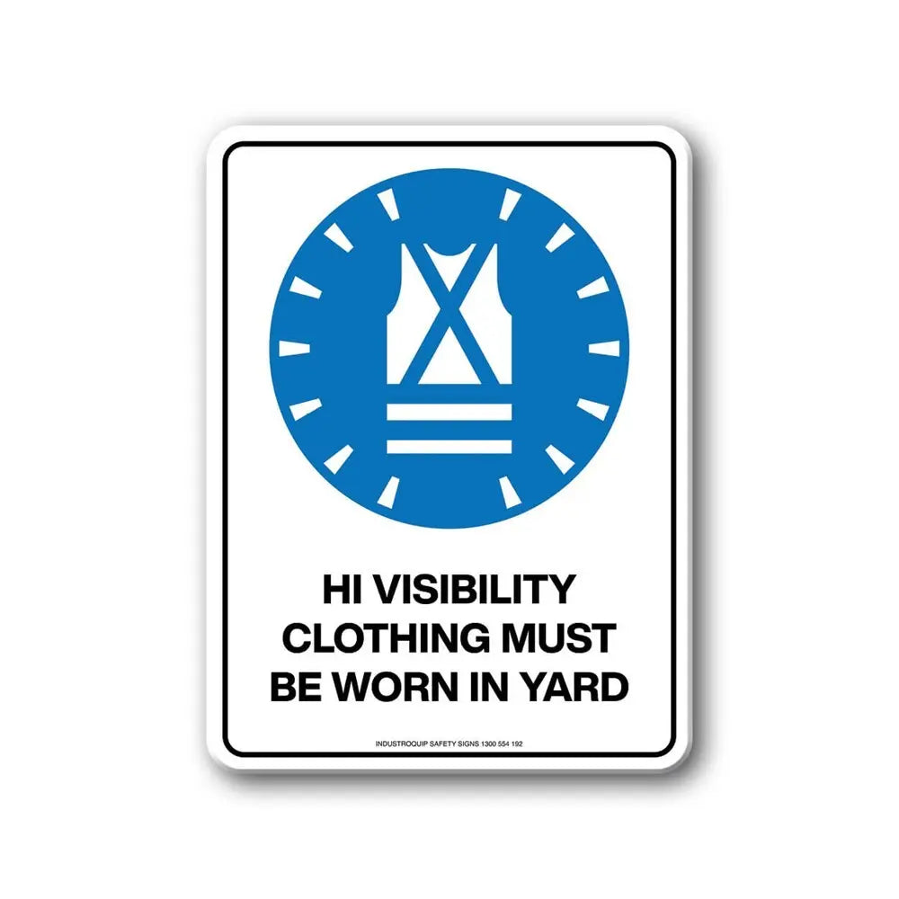 Mandatory Sign - Hi Visibility Clothing Must Be Worn In Yard Industroquip