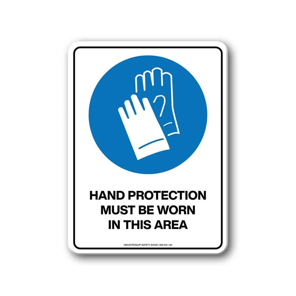 Mandatory Sign - Hand Protection Must Be Worn In This Area Industroquip