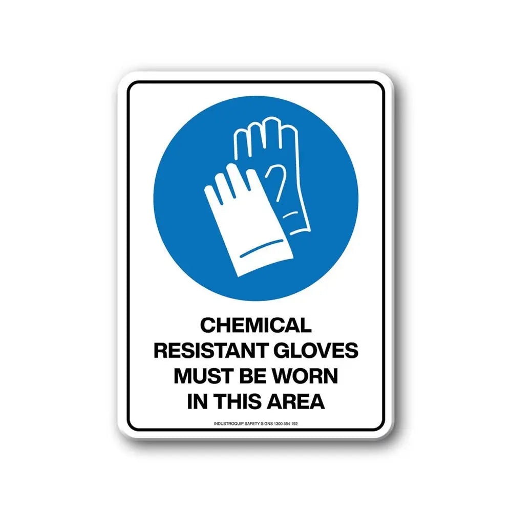 Mandatory Sign - Chemical Resistant Gloves Must Be Worn In This Area Industroquip