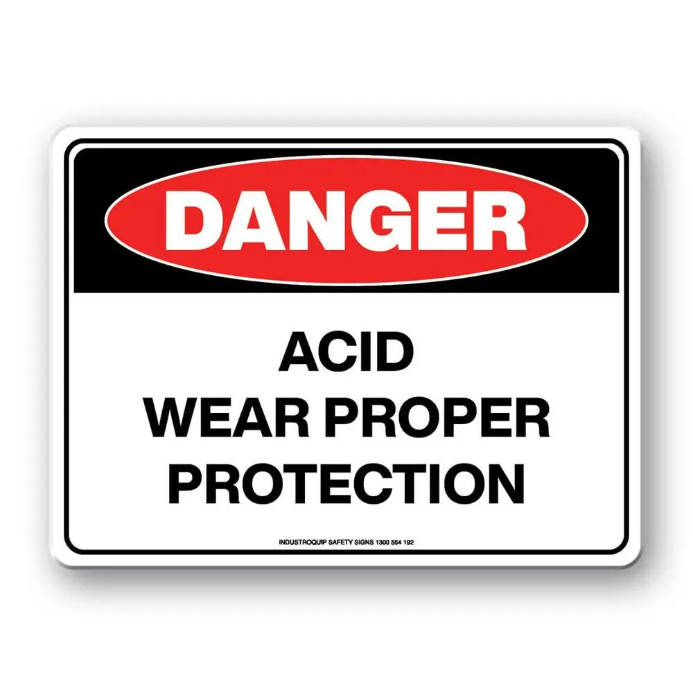 Danger Sign - Acid Wear Proper Protection Industroquip
