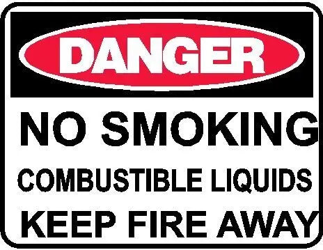 Danger Sign - No Smoking Combustible Liquids Keep Fire Away Industroquip