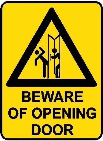 Hazard Sign - Beware of Opening Door Industroquip
