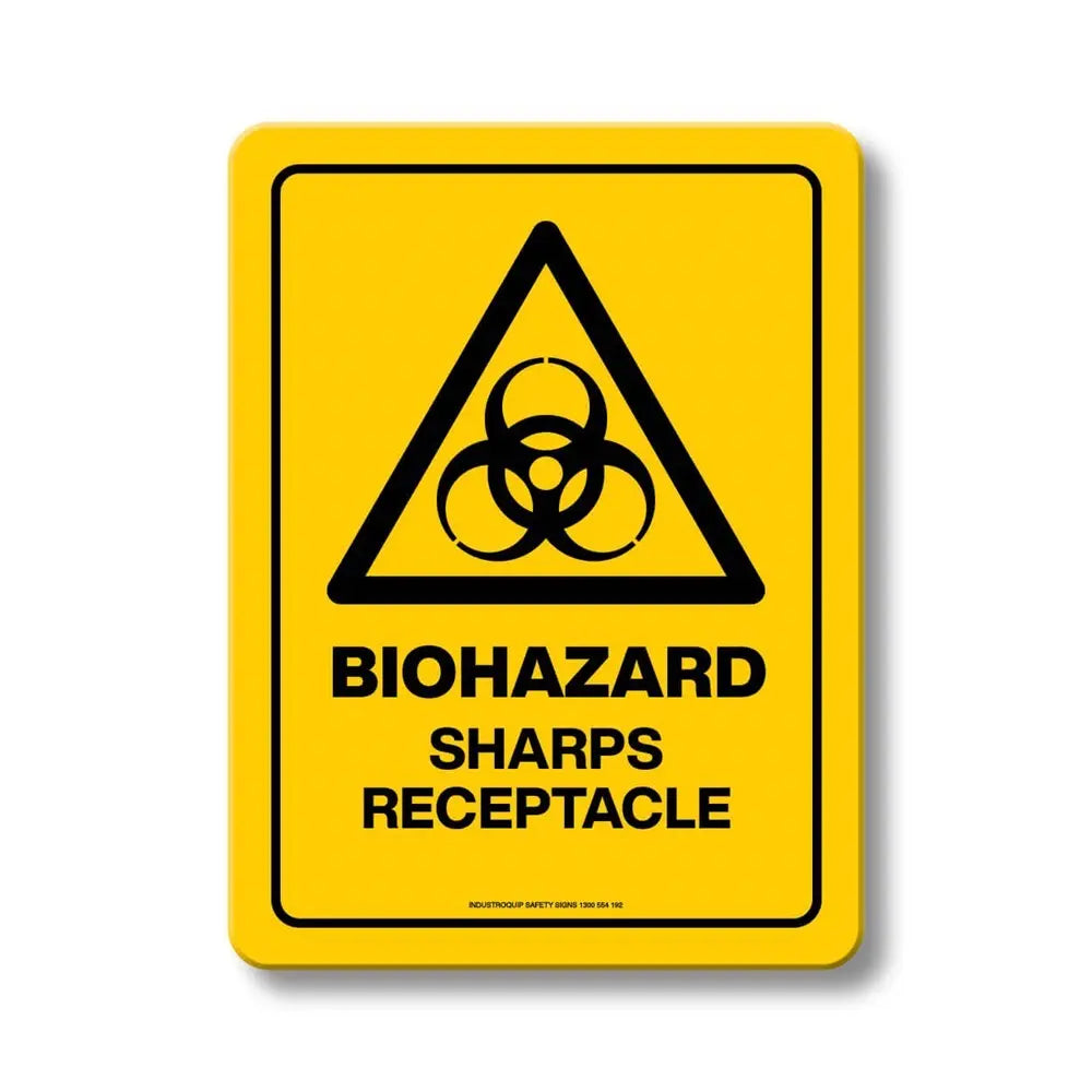 Hazard Sign - Biohazard Sharps Receptacle Industroquip