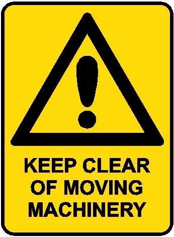 Hazard Sign - Keep Clear of Moving Machinery Industroquip